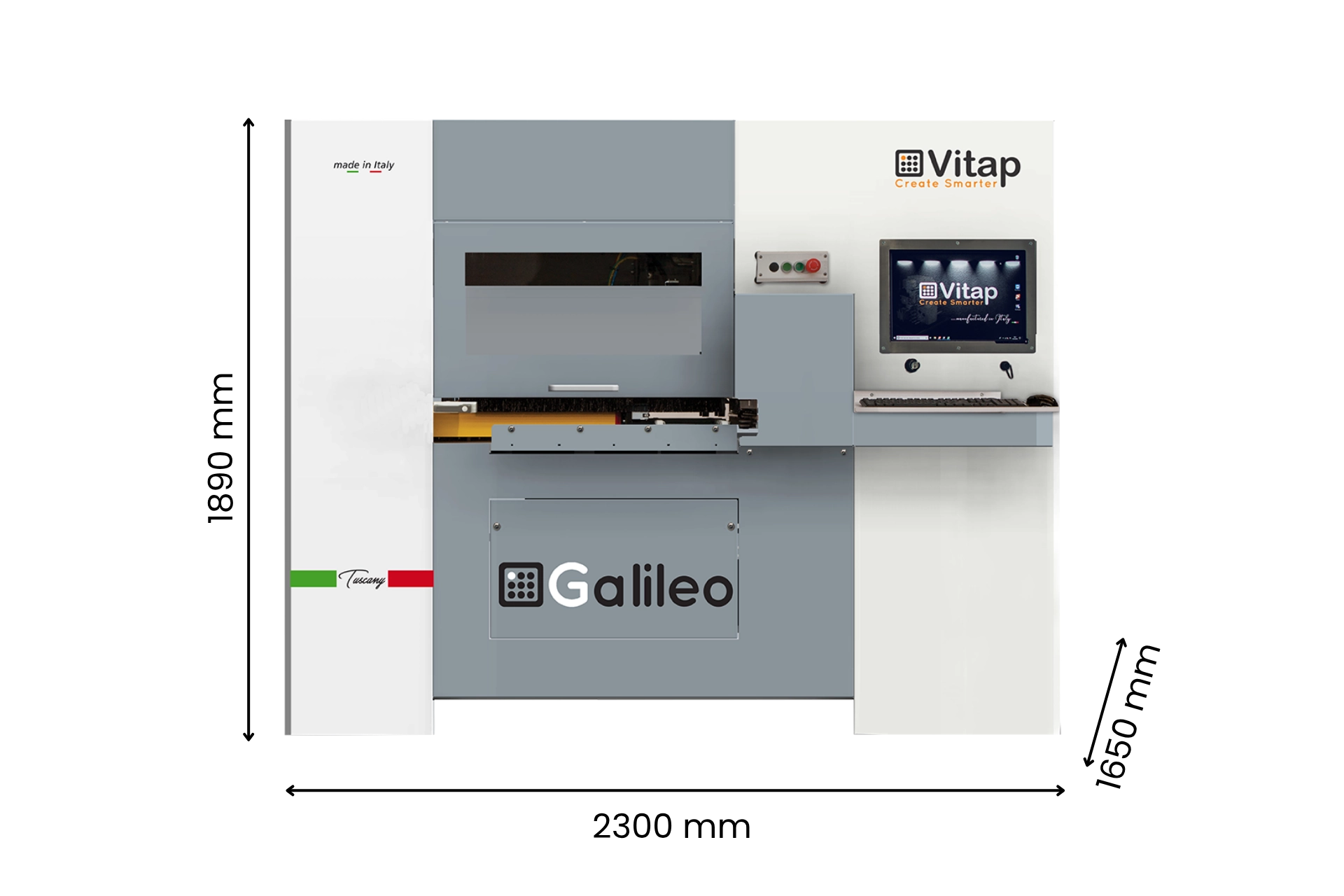 misure macchinario galileo vitap